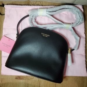 Kate Spade Sylvia Medium Dome Crossbody Black/Gold